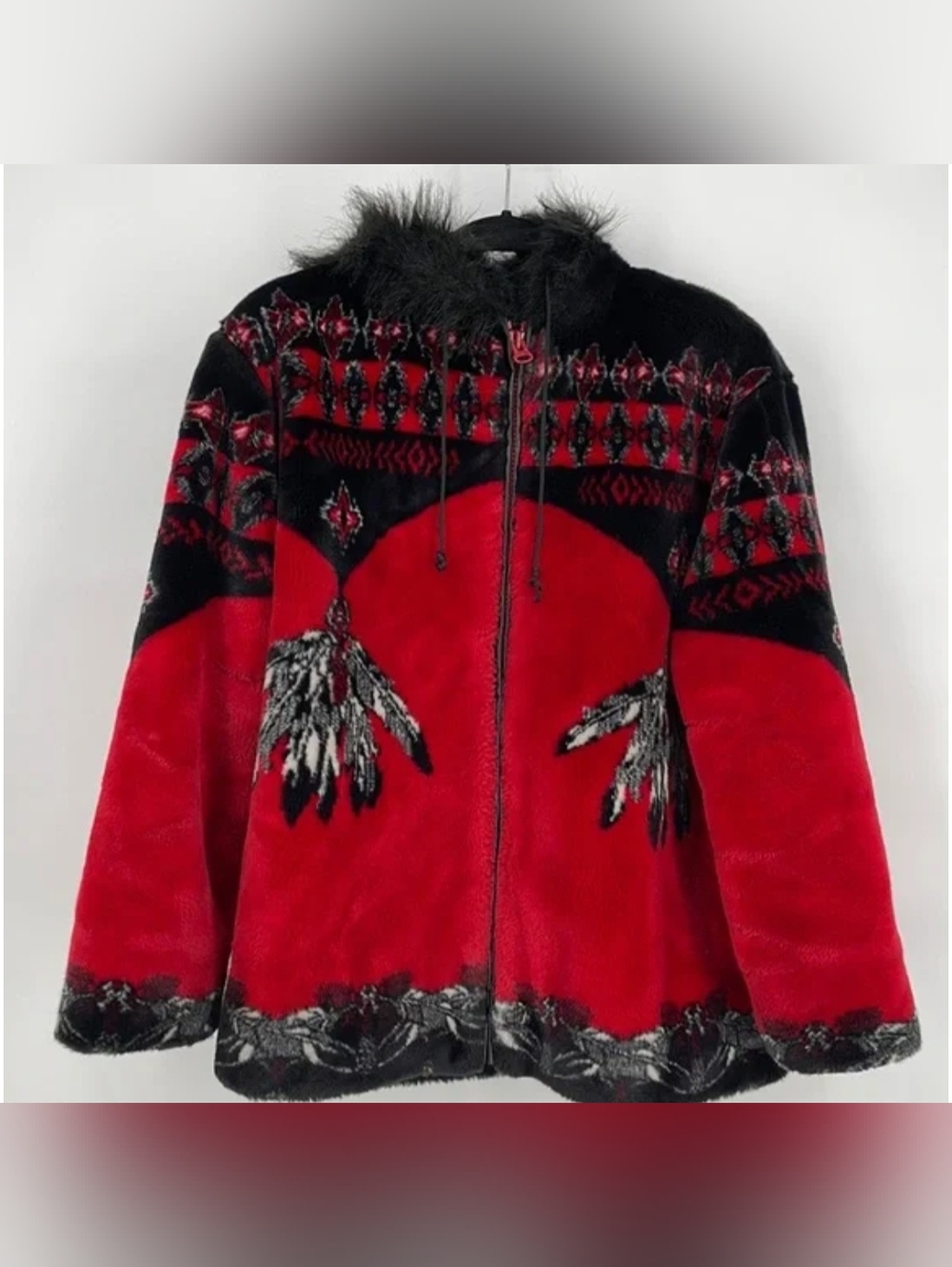 Ameri Mode Vintage Dream Catcher Red  Fleece Jacket size M NWT!